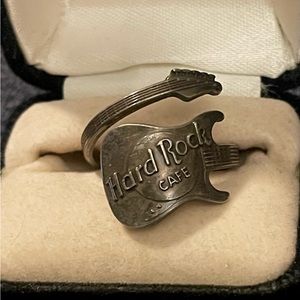Vintage Hard Rock Cafe Spoon Ring Style Sterling Silver Adjustable Ring